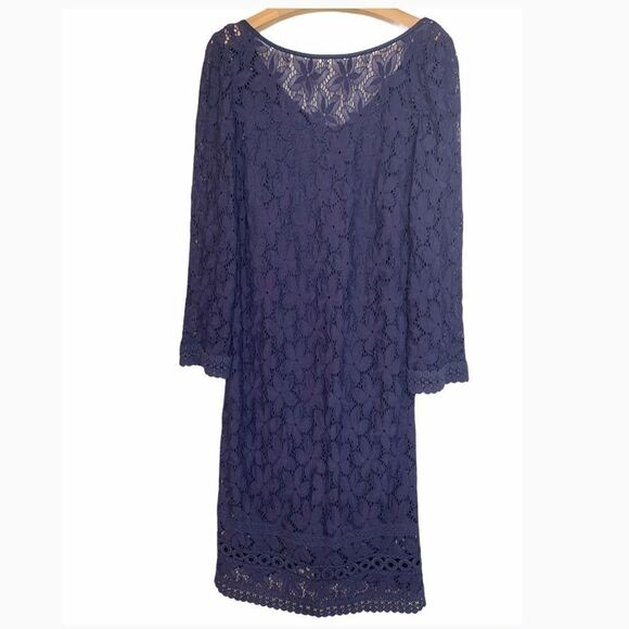 Laundry by Shelli Segal Navy Blue Lace Dress - Picture 1 of 4